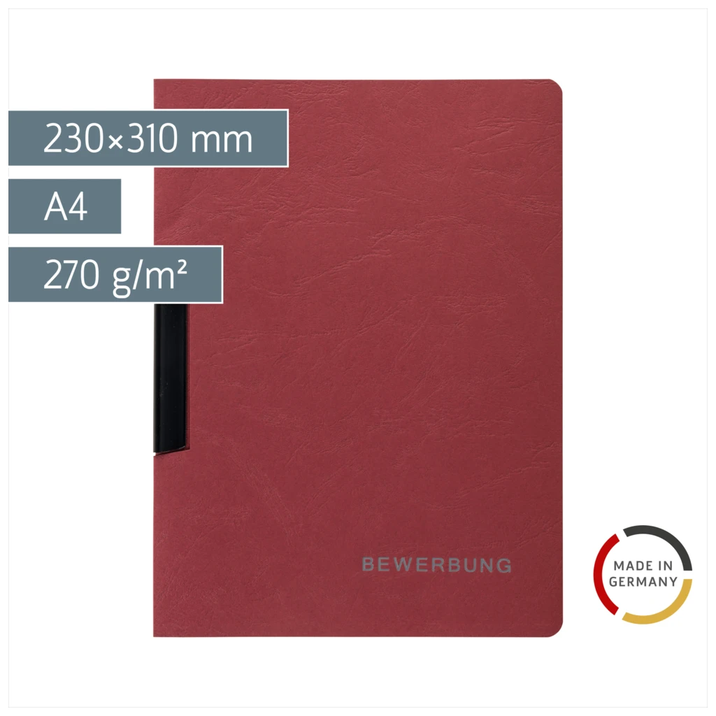 Bewerbungsmappe 2-teilig | A4, weinrot