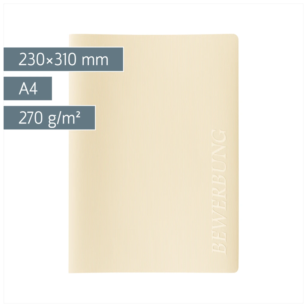 Bewerbungsmappe 3-teilig | A4, chamois