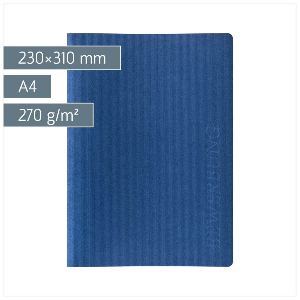 Bewerbungsmappe 3-teilig | A4, blau