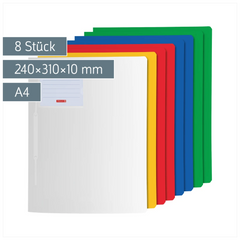 Schnellhefter FACT!pp | A4, Füllhöhe: 10 mm, sortiert, 8 Stück