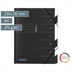 Ordnungsmappe FACT!plus | A4, 7 Fächer, schwarz