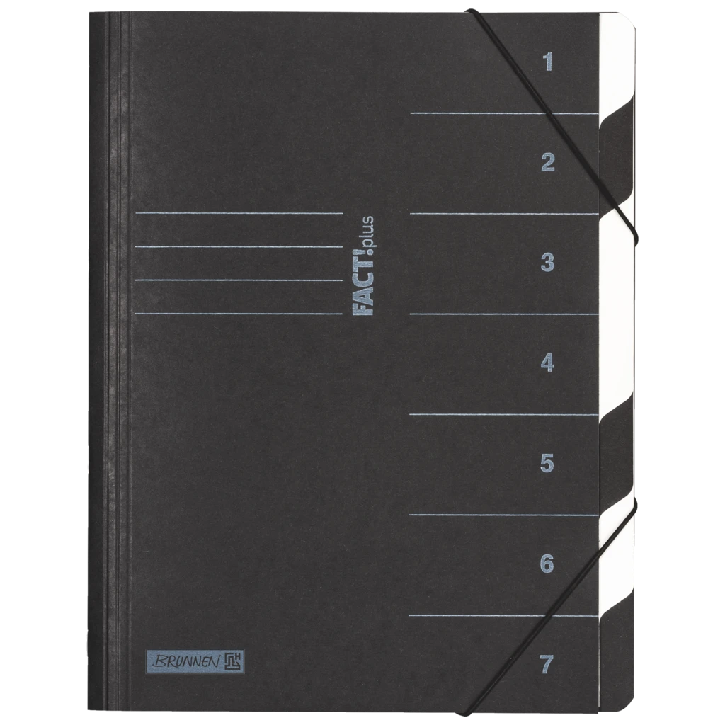 Ordnungsmappe FACT!plus | A4, 7 Fächer, schwarz