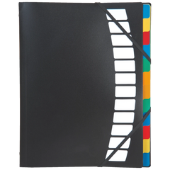 Ordnungsmappe | A4, 12 Fächer, schwarz