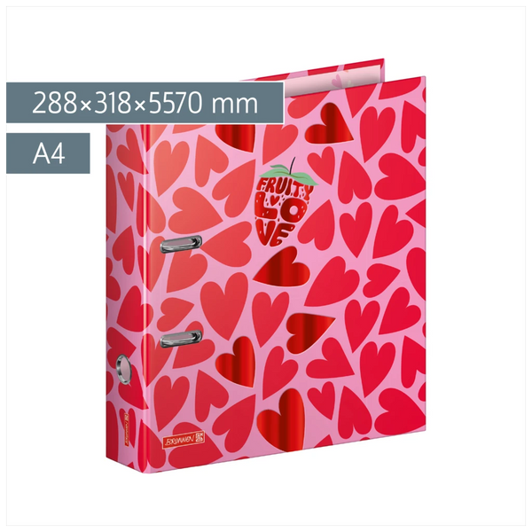 Ordner Fruity Love | A4, 70 mm, Hebelmechanik, rosa/rot