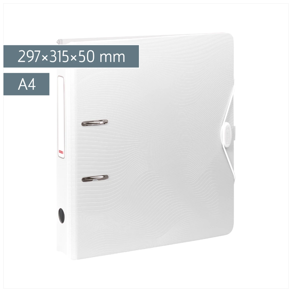 Ordner „WAVE“ | A4, 50 mm, Hebelmechanik mit gummiertem Griff, weiß