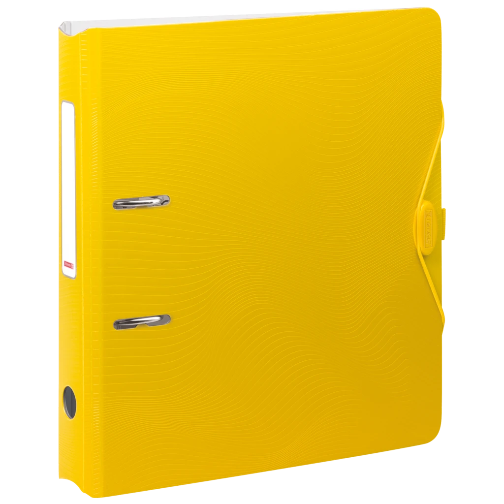 Ordner „WAVE“ | A4, 50 mm, Hebelmechanik mit gummiertem Griff, gelb