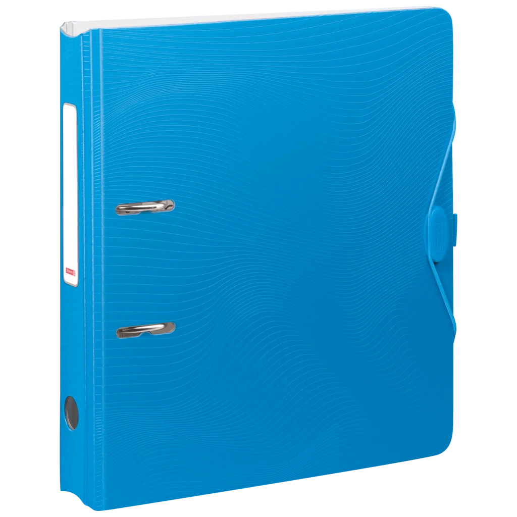 Ordner „WAVE“ Colour Code | A4, 50 mm, Hebelmechanik mit gummiertem Griff, azur