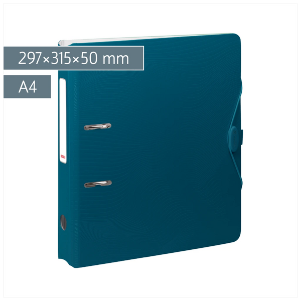 Ordner „WAVE“ Colour Code | A4, 50 mm, Hebelmechanik mit gummiertem Griff, denim