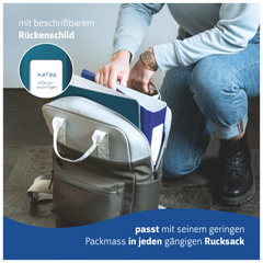 Ordner „WAVE“ Colour Code | A4, 50 mm, Hebelmechanik mit gummiertem Griff, denim