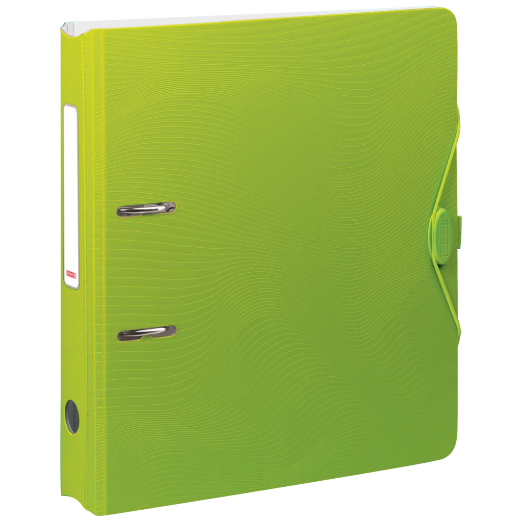 Ordner „WAVE“ Colour Code | A4, 50 mm, Hebelmechanik mit gummiertem Griff, kiwi