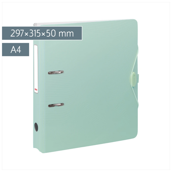 Ordner „WAVE“ Colour Code | A4, 50 mm, Hebelmechanik mit gummiertem Griff, mint