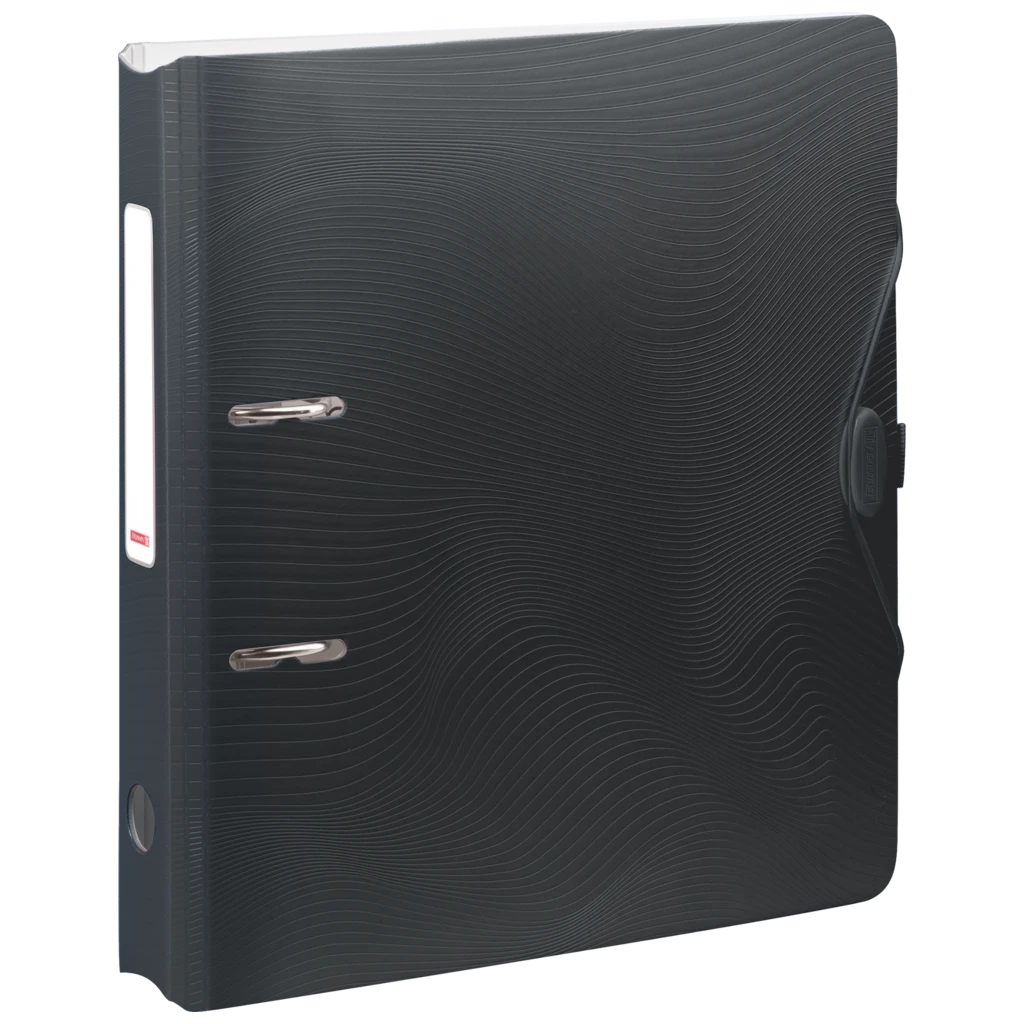 Ordner „WAVE“ Colour Code | A4, 50 mm, Hebelmechanik mit gummiertem Griff, onyx