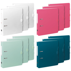 Ordner „WAVE“ Trend | A4, 50 mm, Hebelmechanik mit gummiertem Griff, sortiert, 12 Stück