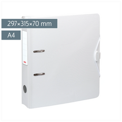 Ordner „WAVE“ | A4, 70 mm, Hebelmechanik mit gummiertem Griff, weiß