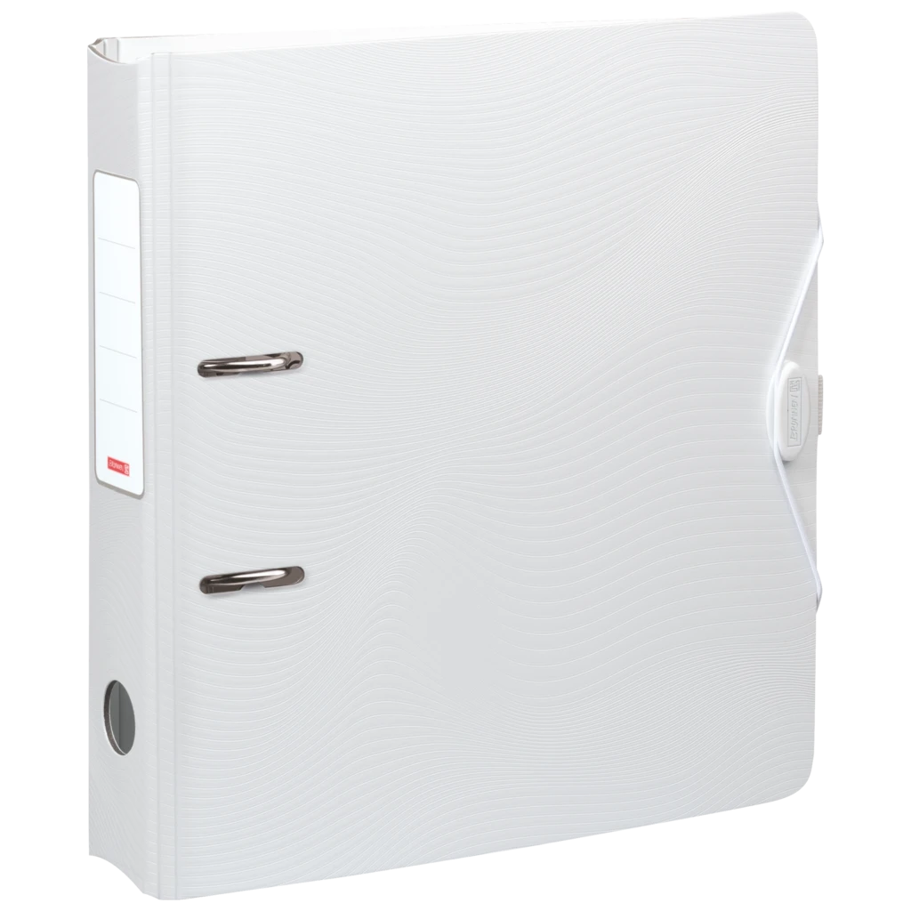 Ordner „WAVE“ | A4, 70 mm, Hebelmechanik mit gummiertem Griff, weiß