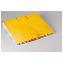 Ordner „WAVE“ | A4, 70 mm, Hebelmechanik mit gummiertem Griff, gelb