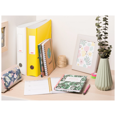 Ordner „WAVE“ | A4, 70 mm, Hebelmechanik mit gummiertem Griff, gelb