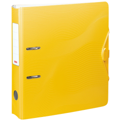 Ordner „WAVE“ | A4, 70 mm, Hebelmechanik mit gummiertem Griff, gelb