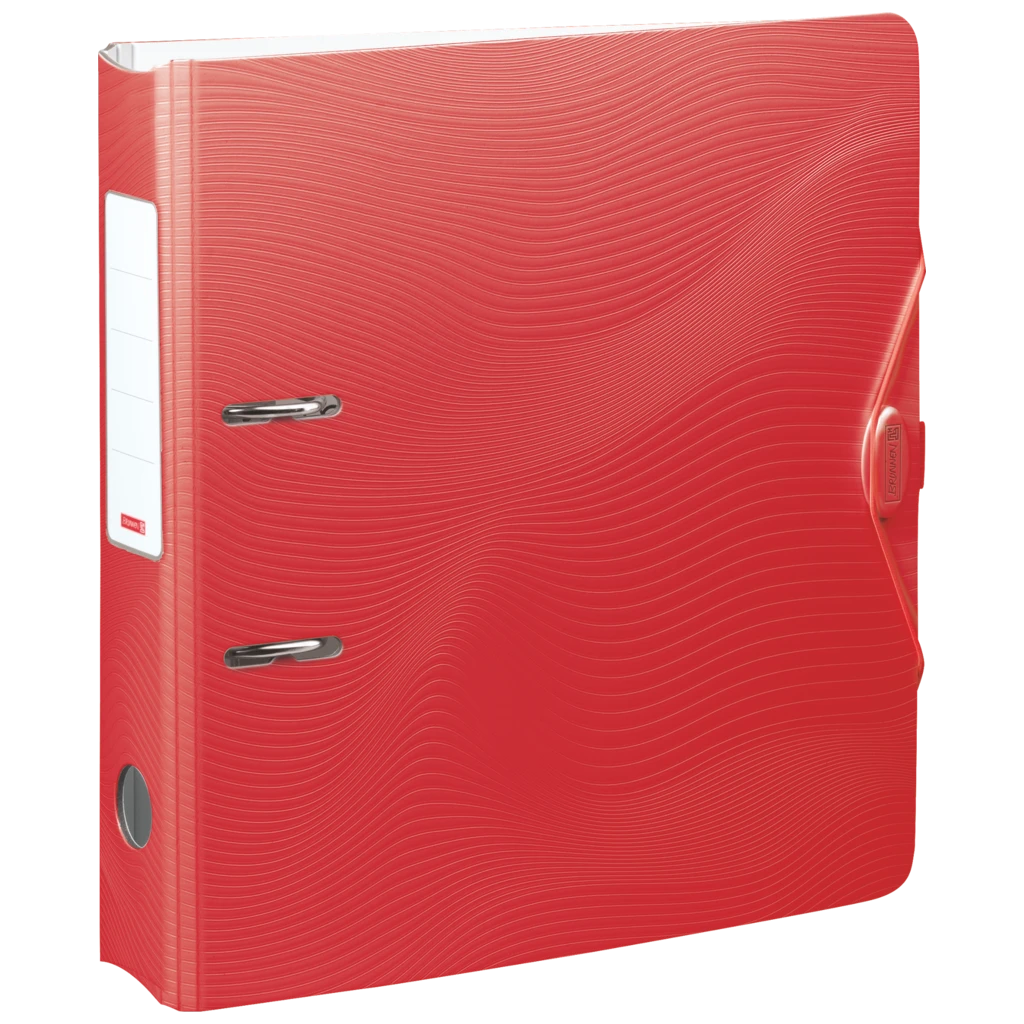 Ordner „WAVE“ Colour Code | A4, 70 mm, Hebelmechanik mit gummiertem Griff, red