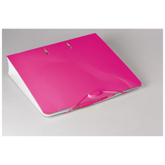 Ordner „WAVE“ Colour Code | A4, 70 mm, Hebelmechanik mit gummiertem Griff, pink