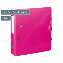Ordner „WAVE“ Colour Code | A4, 70 mm, Hebelmechanik mit gummiertem Griff, pink