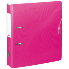 Ordner „WAVE“ Colour Code | A4, 70 mm, Hebelmechanik mit gummiertem Griff, pink