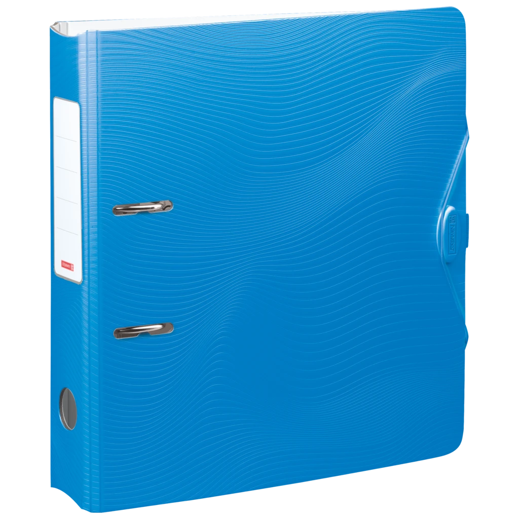 Ordner „WAVE“ Colour Code | A4, 70 mm, Hebelmechanik mit gummiertem Griff, azur