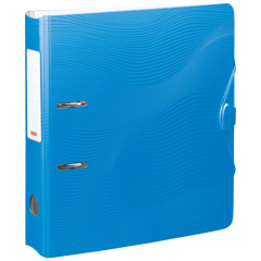 Ordner „WAVE“ Colour Code | A4, 70 mm, Hebelmechanik mit gummiertem Griff, azur