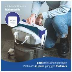 Ordner „WAVE“ | A4, 70 mm, Hebelmechanik mit gummiertem Griff, blau