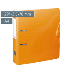 Ordner „WAVE“ | A4, 70 mm, Hebelmechanik mit gummiertem Griff, orange