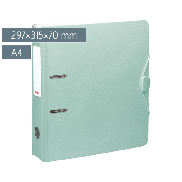 Ordner „WAVE“ Colour Code | A4, 70 mm, Hebelmechanik mit gummiertem Griff, mint