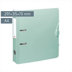Ordner „WAVE“ Colour Code | A4, 70 mm, Hebelmechanik mit gummiertem Griff, mint