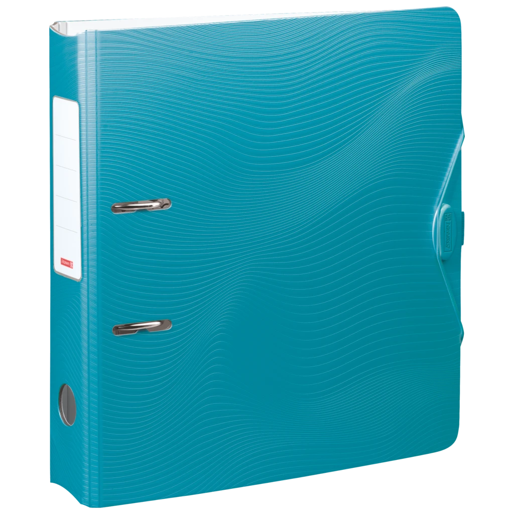 Ordner „WAVE“ | A4, 70 mm, Hebelmechanik mit gummiertem Griff, türkis