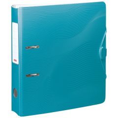 Ordner „WAVE“ | A4, 70 mm, Hebelmechanik mit gummiertem Griff, türkis