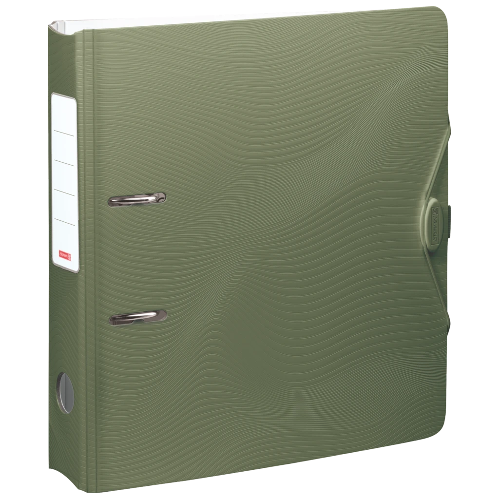 Ordner „WAVE“ Colour Code | A4, 70 mm, Hebelmechanik mit gummiertem Griff, olive