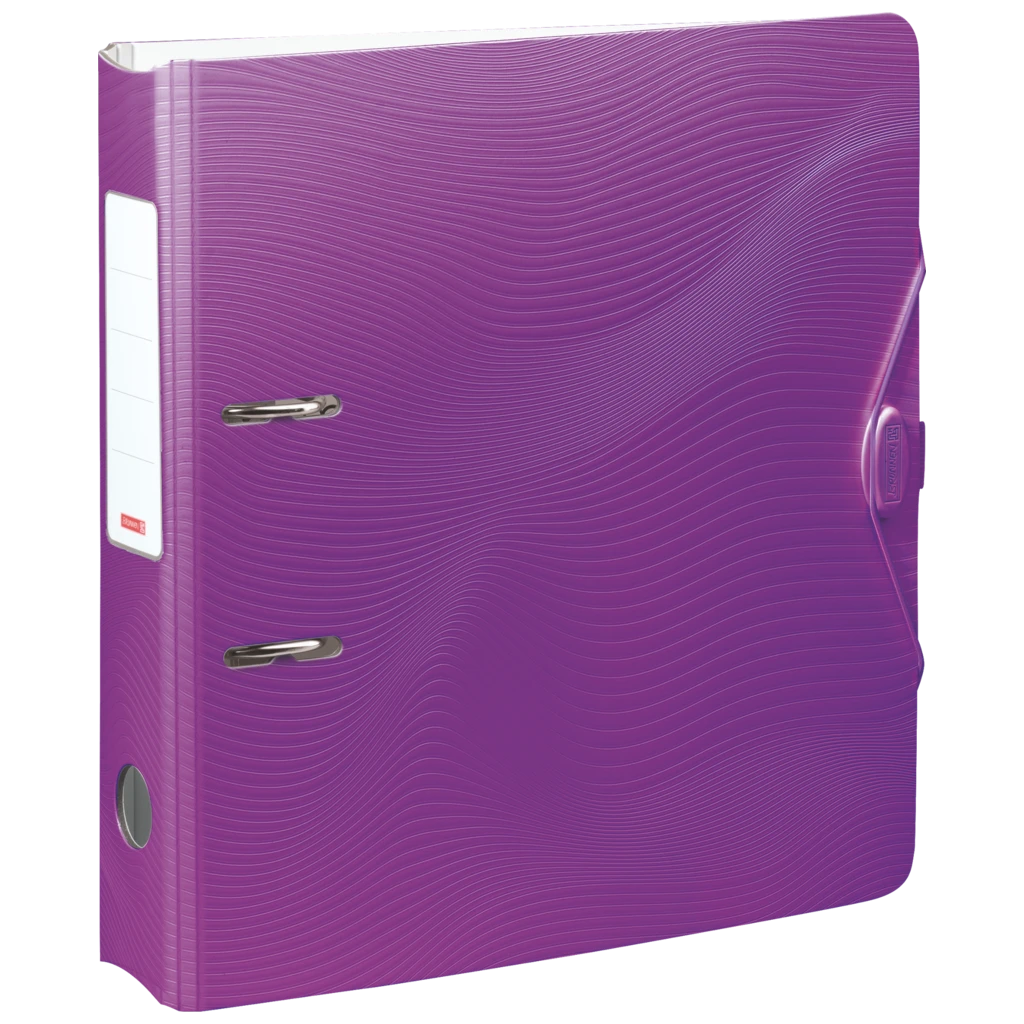 Ordner „WAVE“ Colour Code | A4, 70 mm, Hebelmechanik mit gummiertem Griff, purple