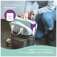 Ordner „WAVE“ Colour Code | A4, 70 mm, Hebelmechanik mit gummiertem Griff, purple