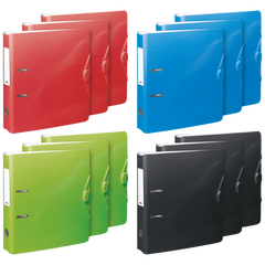 Ordner „WAVE“ Basic | A4, 70 mm, Hebelmechanik mit gummiertem Griff, sortiert, 12 Stück