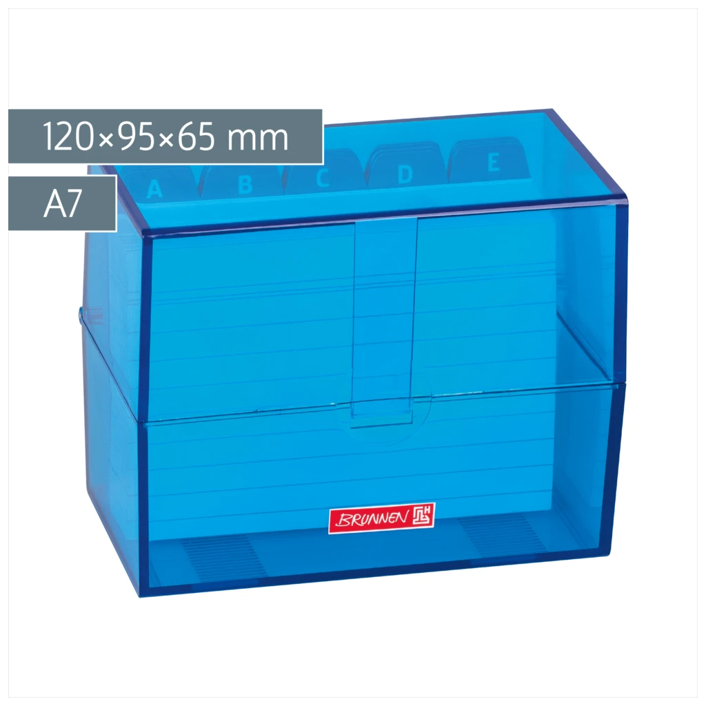 Karteikasten Colour Code gefüllt | 120×95×65 mm, A7, azur