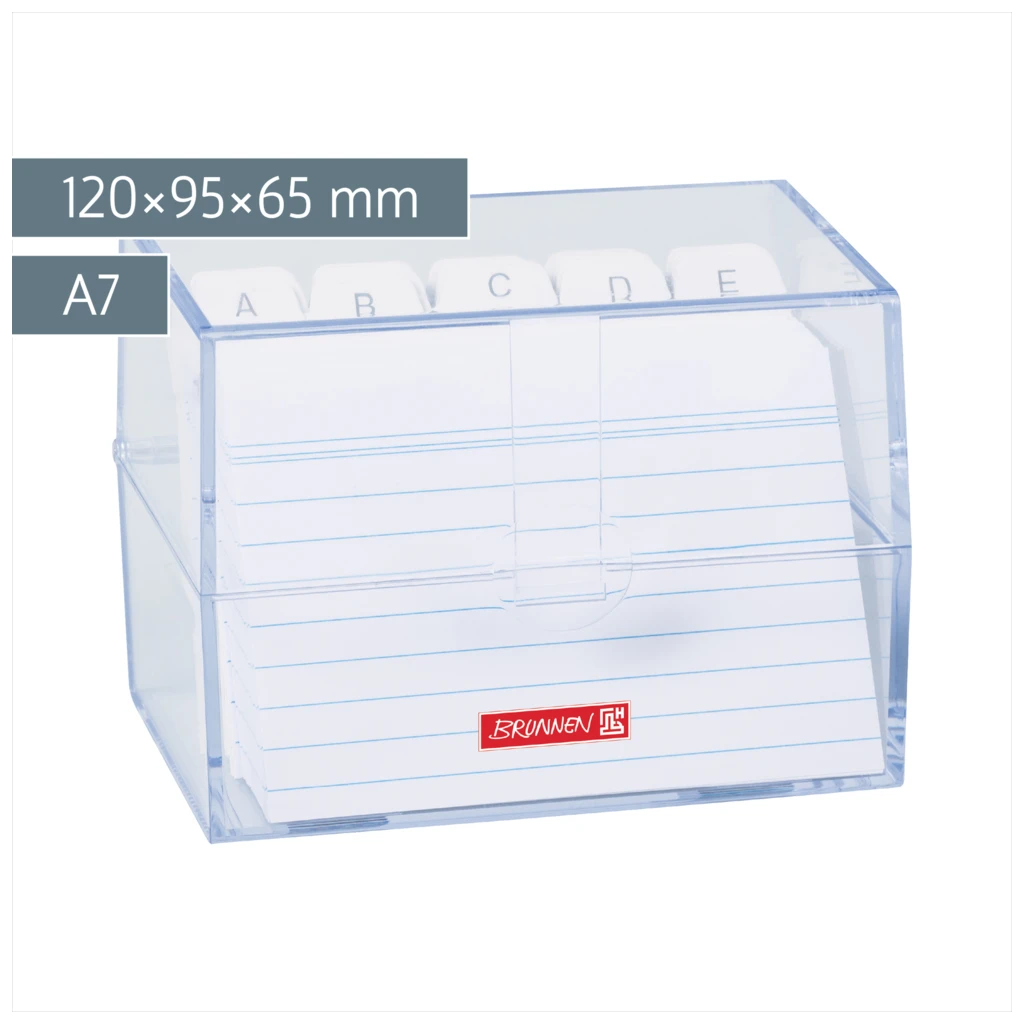Karteikasten gefüllt | 120×95×65 mm, A7, transparent
