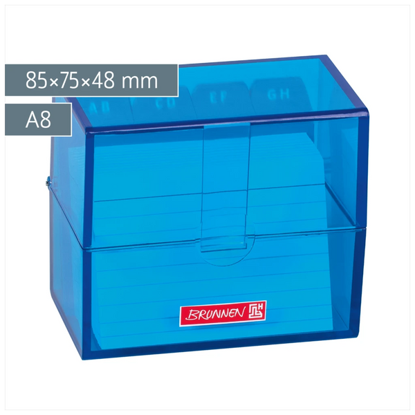Karteikasten Colour Code gefüllt | 85×75×48 mm, A8, azur