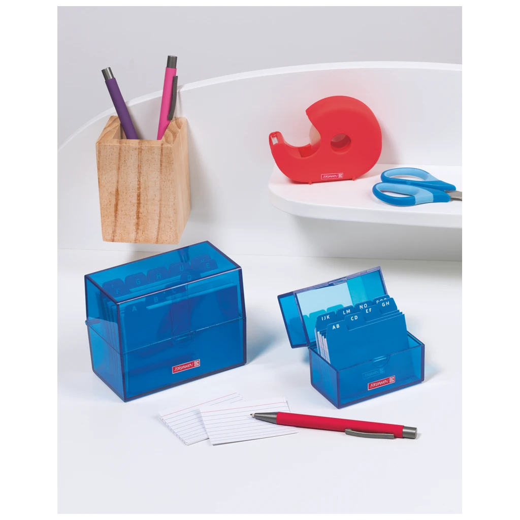 Karteikasten Colour Code gefüllt | 85×75×48 mm, A8, azur