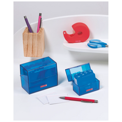 Karteikasten Colour Code gefüllt | 85×75×48 mm, A8, azur
