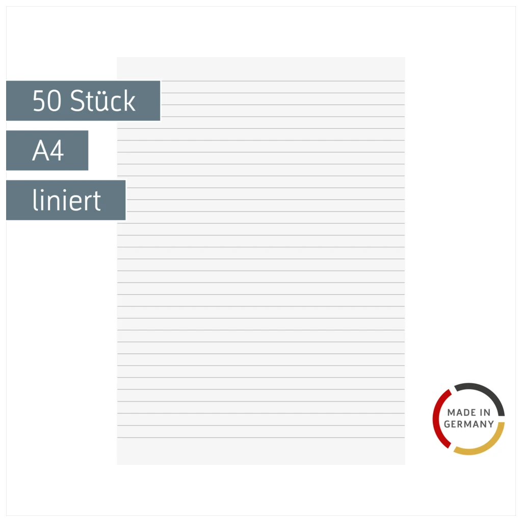Kanzleibogen | A4, Lineatur 21, weiß, 50 Stück