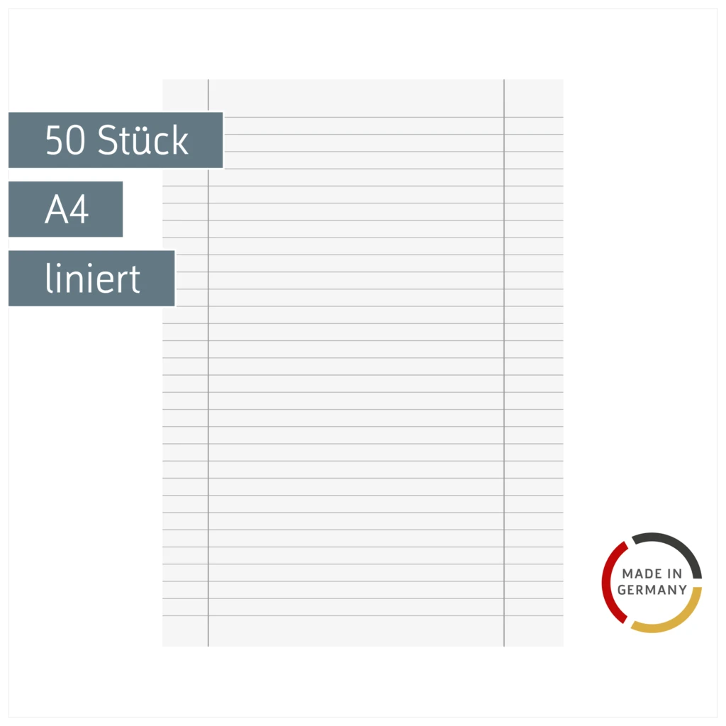 Kanzleibogen | A4, Lineatur 27, weiß, 50 Stück