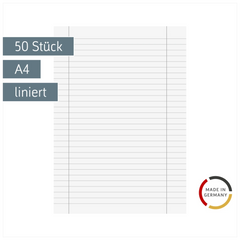 Kanzleibogen | A4, Lineatur 27, weiß, 50 Stück