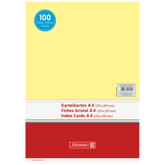 Karteikarten | A4, unliniert, gelb, 100 Stück