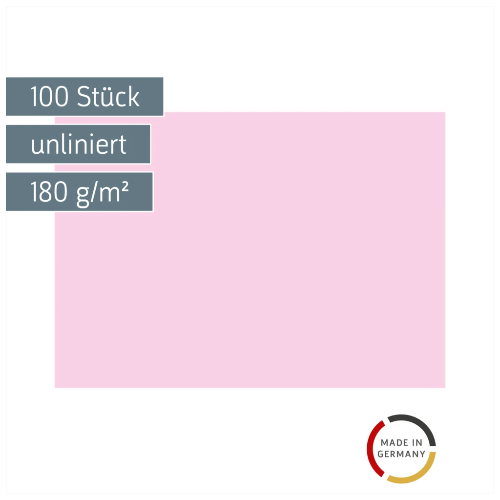 Karteikarten | A4, unliniert, rot, 100 Stück