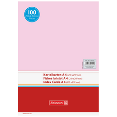 Karteikarten | A4, unliniert, rot, 100 Stück