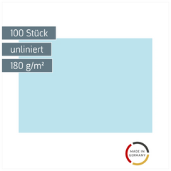 Karteikarten | A4, unliniert, blau, 100 Stück